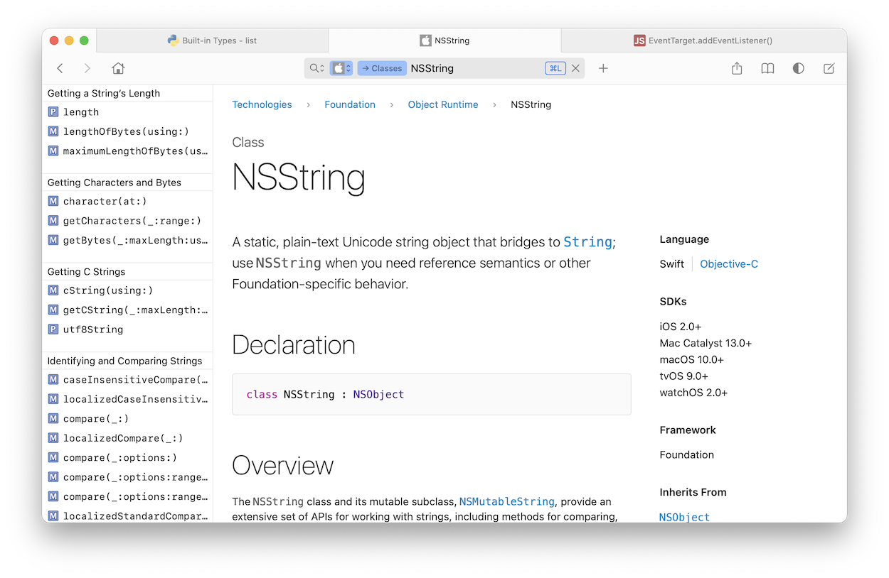 Dash screenshot 1