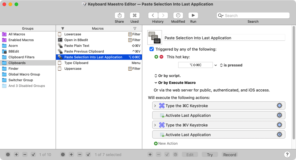 Keyboard Maestro screenshot 1