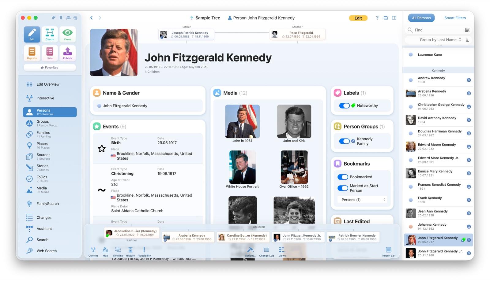 MacFamilyTree 11 screenshot 1