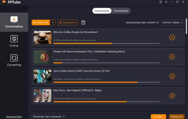 PPTube download hd to 8k videos from many supported video and music platforms screenshot