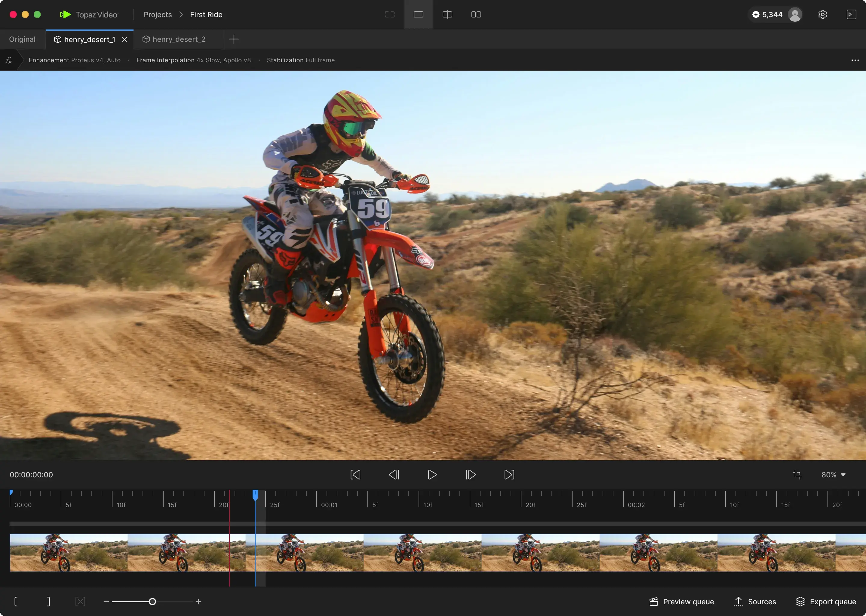 Topaz Video upscale footage with ai models designed to preserve structure and reduce common enlargement artifacts screenshot