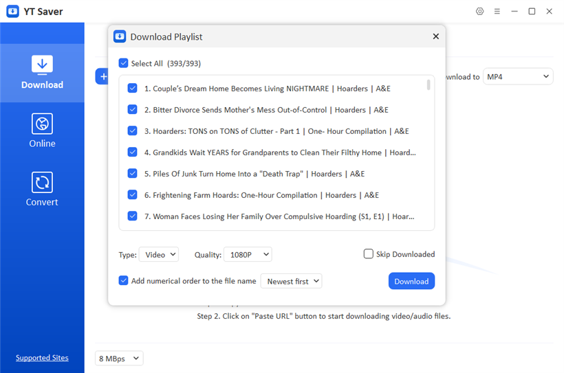 Convert downloaded files into popular video and audio formats for editing or playback compatibility